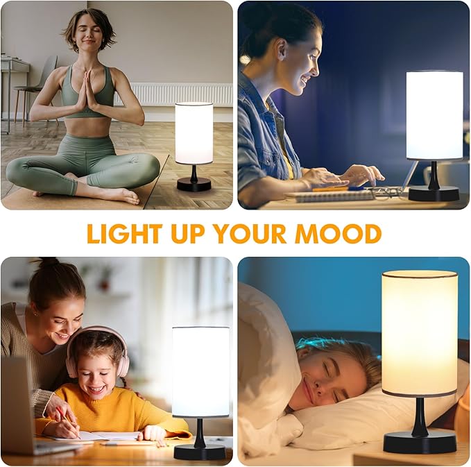 Light Therapy Lamp, 10000 Lux Light with Remote Control, 3 Color Temperature & 4 Brightness Level & Timer, Daylight Lamp for Home, Office, Decoration(Black Base White Shade)