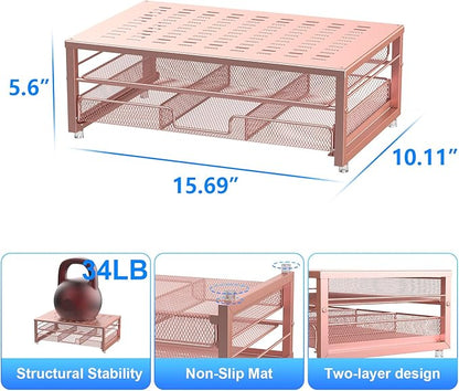 gianotter Computer Monitor Stand Riser, Desk Organizers and Accessories with Drawer, Office Desk Accessories & Workspace Desktop Organizers Storage for Classroom Office Supplies Decor (Rose)