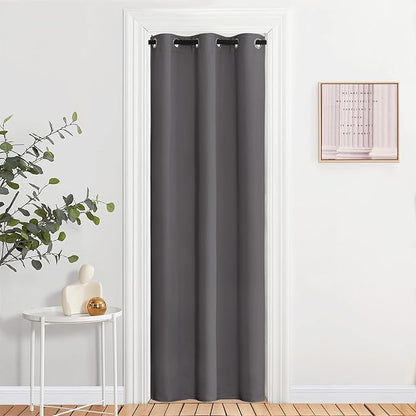 NICETOWN Blackout Window Curtains 84 inch Long - Grommet Top Room Darkening Thermal Insulated Solid Vertical Drapes for Bedroom/Kid Room (2 Panels, 37 x 84 Inch, Grey)