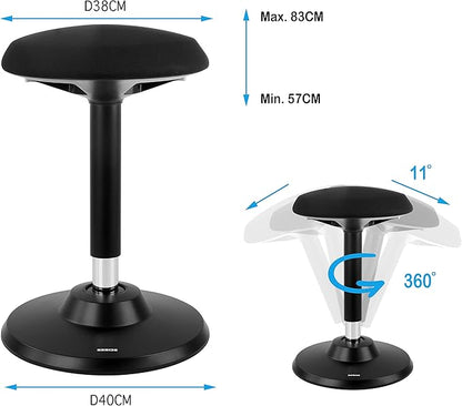 Standing Desk Stool Chair, Height Adjustable Stool for Office and Classroom, Anti-Slip Bottom Ergonomic Wobble Stool with Rocking Motion, Swivel Stool, Against Back Pain & Tension