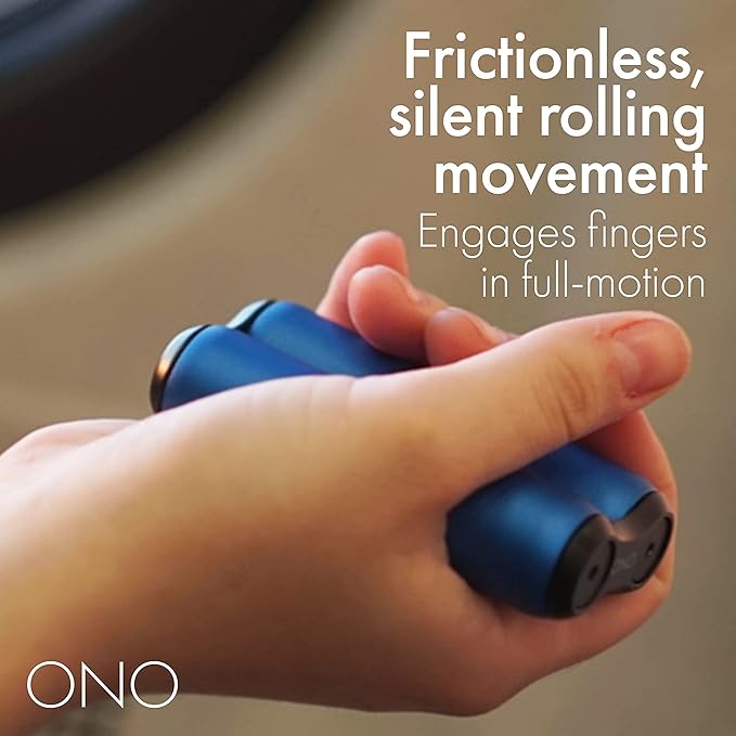 ONO Roller - Handheld Fidget Toy for Adults | Help Relieve Stress, Anxiety, Tension | Promotes Focus, Clarity | Compact, Portable Design (Full Size/Aluminum, Sapphire)