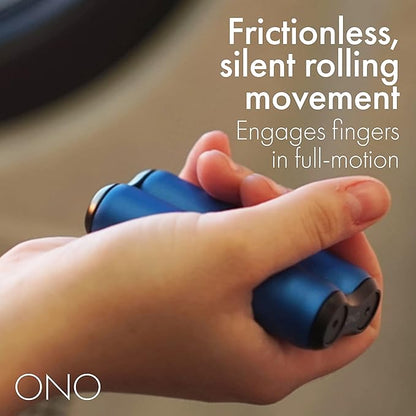 ONO Roller - Handheld Fidget Toy for Adults | Help Relieve Stress, Anxiety, Tension | Promotes Focus, Clarity | Compact, Portable Design (Full Size/Aluminum, Sapphire)