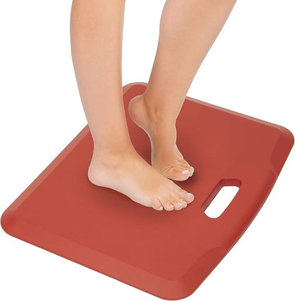 Mount-It! Standing Desk Floor Mat | Red Standing Comfort Mat for Standing Desk, Home, Office, Kitchen, Garage | Anti-Slip Washable Surface| 18"x22" | Rubberized Gel Foam