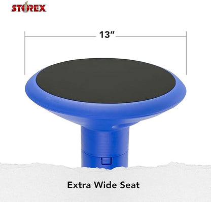 Storex Active Tilt Stool – Ergonomic Seating for Flexible Office Space and Standing Desks, Adjustable 12-24 Inch Height, Blue (00321U01C)