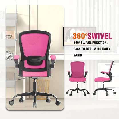 Office Chair, Ergonomic Desk Chair with Adjustable Lumbar Support, High Back Mesh Computer Chair with Flip-up Armrests-BIFMA Passed Task Chairs, Executive Chair for Home Office