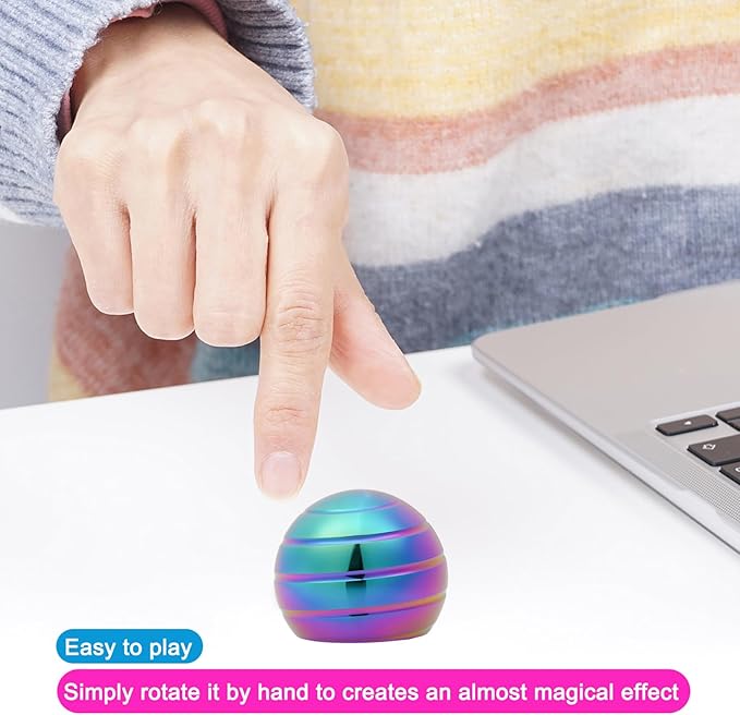 Desk-Kinetic-Toys Cool-Gadgets for Fidget: Cool-Stuff Thing Game Toy for Adult Teen Children Kid, Stress Relief Optical-Illusion Gifts for Office School Home Man Women Christmas Spinning 180 Seconds