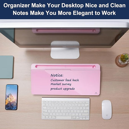 TSJ OFFICE Desktop Whiteboard Dry-Erase-Board - Computer Keyboard Stand White Board Surface Pad with Drawer, Desk Organizers with Accessories for Office, Home, School Supplies