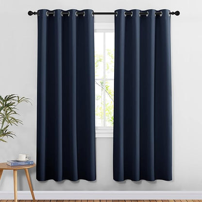 NICETOWN Bedroom Curtains 78 inch Length - Grommet Privacy Window Curtains & Drapes Light Blocking Sound Reducing Window Treatments for Living Room (Navy, 2 Panels, W52 x L78)