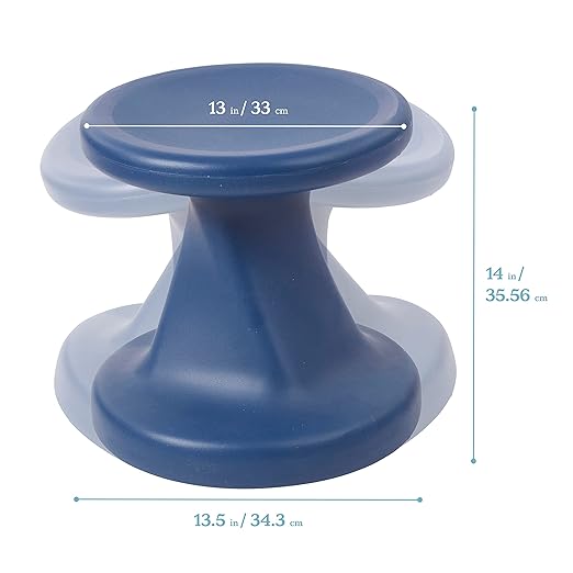 ECR4Kids Twist Wobble Stool, 14in Seat Height, Active Seating, Navy