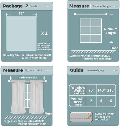 BGment White Blackout Curtains for Living Room 95 Inches Length, Extra Long 2 Panels Window Curtains Thermal Insulated Soundproof Room Darkening Curtains for Dining Room, Each Panel 52 Wide