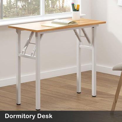 Need Small Desk 31 1/2" No Assembly Foldable Writing Table,Sturdy and Heavy Duty Folding Computer Desks for Small Space/Home Office/Dormitory AC5BW(80 * 40)