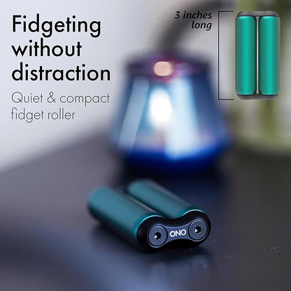 ONO Roller - Handheld Fidget Toy for Adults | Help Relieve Stress, Anxiety, Tension | Promotes Focus, Clarity | Compact, Portable Design (Junior Size/Aluminum, Teal)