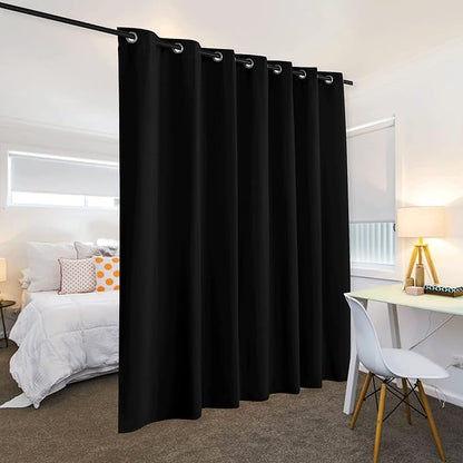 RYB HOME Extra Long Curtains Light Block Soundproof Privacy Blinds for Home Theater Office Backdrop Dining Living Room Patio Door Large Window Ceiling to Floor Drapes, W 8.3 x T 11 ft, Black