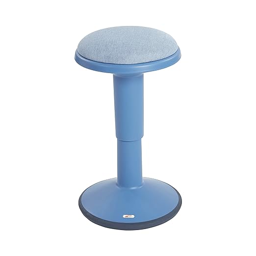 ECR4Kids Sitwell Wobble Stool with Cushion, Adjustable Height, Active Seating, Powder Blue