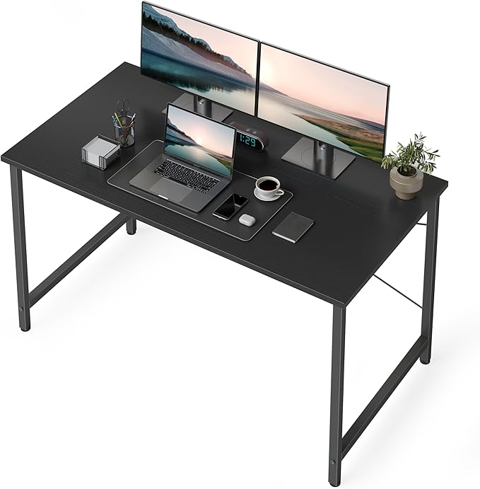 CubiCubi Computer Desk, 40 inch Home Office Desk, Modern Simple Style PC Table for Home, Office, Study, Writing, Black