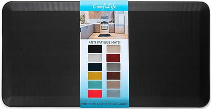 ComfiLife Anti Fatigue Floor Mat – 3/4 Inch Thick Perfect Kitchen Mat, Standing Desk Mat – Comfort at Home, Office, Garage – Durable – Stain Resistant – Non-Slip Bottom (20" x 39", Black)