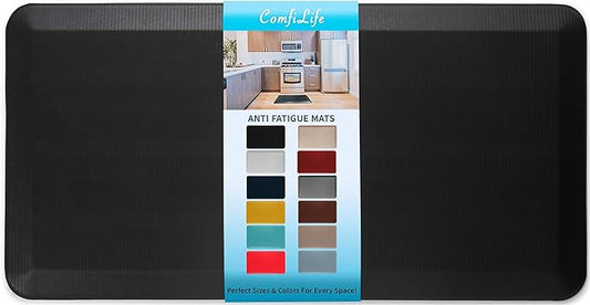 ComfiLife Anti Fatigue Floor Mat – 3/4 Inch Thick Perfect Kitchen Mat, Standing Desk Mat – Comfort at Home, Office, Garage – Durable – Stain Resistant – Non-Slip Bottom (20" x 39", Black)