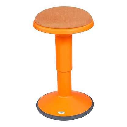 ECR4Kids Sitwell Wobble Stool with Cushion, Adjustable Height, Active Seating, Orange