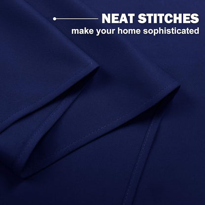 NICETOWN Small Kitchen Window Drapes - Thermal Insulated Blackout Window Curtains Grommet Panels for Dorm/Bathroom (2 PCs, Navy Blue, 52 Width x 36 inches Length 1.2 inches Header)