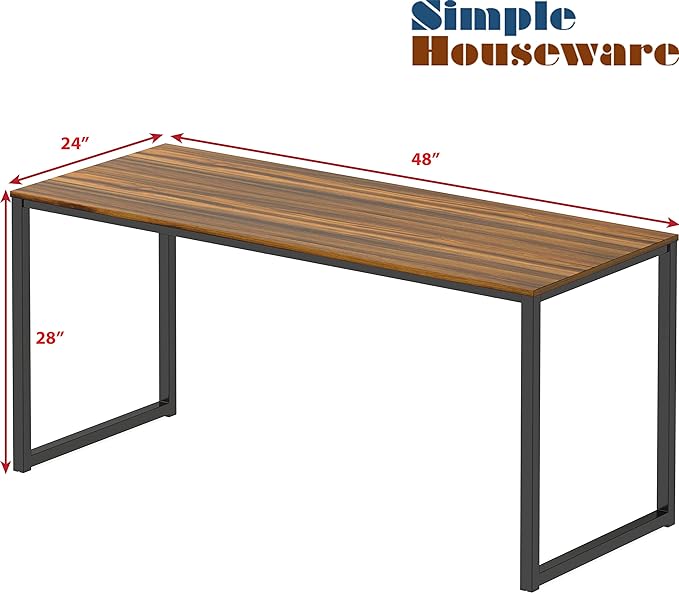 SHW Home Office 48-Inch Computer Desk, 24" Deep, Walnut