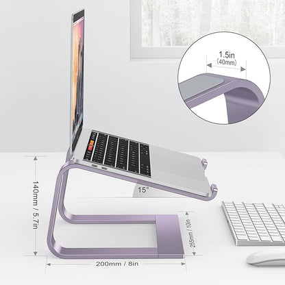 OMOTON Laptop Stand, Detachable Laptop Mount, Aluminum Laptop Holder Stand for Desk, Compatible with MacBook Air/Pro, Dell, HP and All Laptops (11-16 inch), Purple