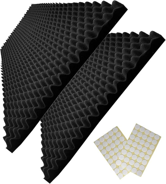 2 Pack 48"X 24"X 2" Black Sound Proof Foam Panels, Acoustic Foam Egg Crate Foam Panel, Noise Cancelling Foam Studio Foam Panel, Sound Panels Noise Reducing For Walls