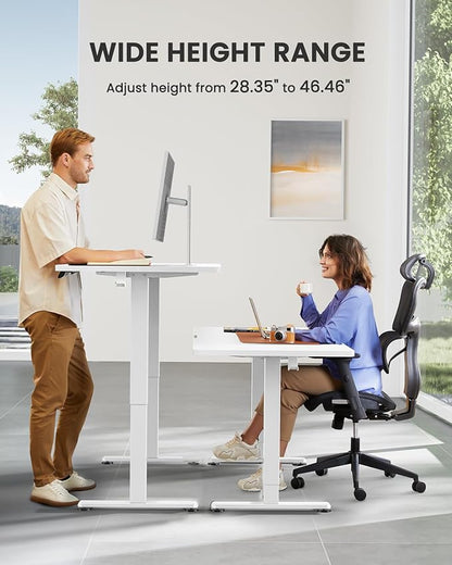 ErGear Electric Standing Desk, 44 x 24 Inches Height Adjustable Stand up Desk, Sit Stand Home Office Desk, with Two-Piece Desktop (White)