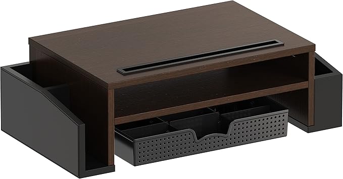 Simple Houseware Desk Monitor Stand Riser with Adjustable Organizer tray, Espresso