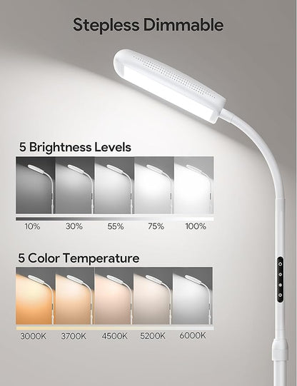 MediAcous Light Lamp 10000 Lux, Sun Light Lamp UV-Free with 5 Color Temperature & 5 Brightness Levels & Timer, Bright Light Floor lamp, Full Spectrum Daylight Lamp for Home,Office