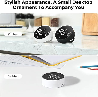 EooCoo Digital Timer with Large Bright Display, 199 Minute Countdown Countup Timer Strong Magnetic Back, Easy Operation - Perfect for Kitchen, Classroom, and Workout