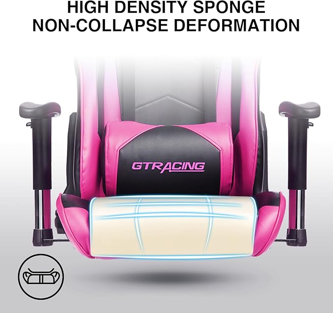 GTRACING Gaming Chair Racing Office Computer Ergonomic Video Game Chair Backrest and Seat Height Adjustable Swivel Recliner with Headrest and Lumbar Pillow Esports Chair (Colorful)