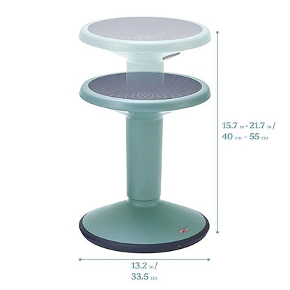 ECR4Kids SitWell Wobble Stool, Adjustable Height, Active Seating, Seafoam