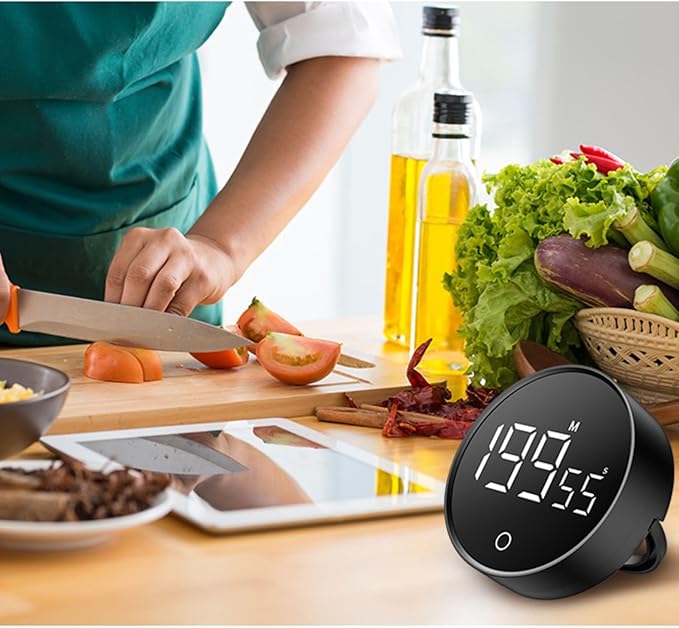 EooCoo Kitchen Timer with Large Bright Display, 199 Minute Countdown Countup Digital Timer Strong Magnetic Back, Easy Operation - Perfect for Cooking, Classroom, and Workout