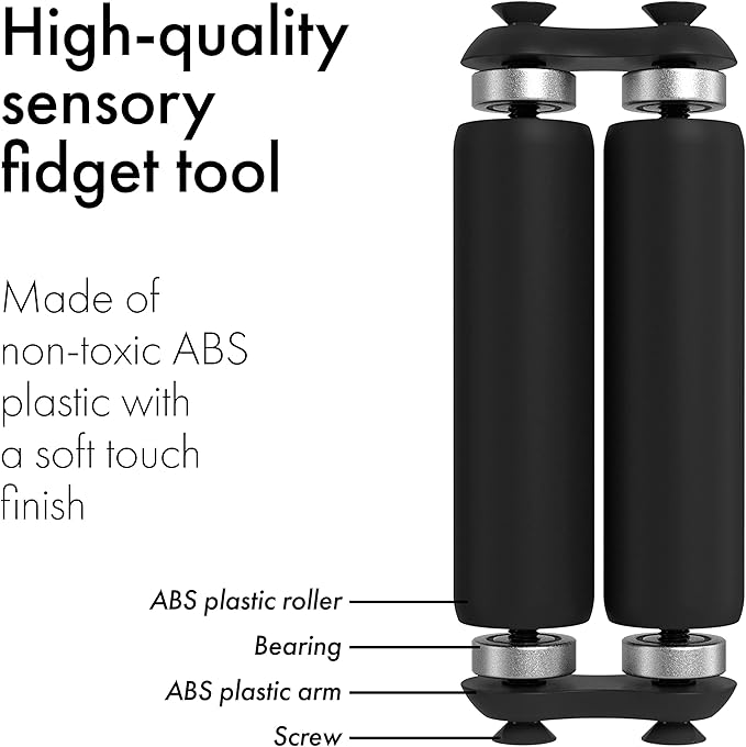 ONO Roller - Handheld Fidget Toy for Adults | Help Relieve Stress, Anxiety, Tension | Promotes Focus, Clarity | Compact, Portable Design (Junior Size/ABS Plastic, Black)