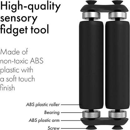 ONO Roller - Handheld Fidget Toy for Adults | Help Relieve Stress, Anxiety, Tension | Promotes Focus, Clarity | Compact, Portable Design (Junior Size/ABS Plastic, Black)