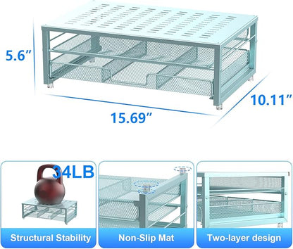 gianotter Computer Monitor Stand Riser, Desk Organizers and Accessories with Drawer, Office Desk Accessories & Workspace Desktop Organizers Storage for Classroom Office Supplies Decor (Blue)