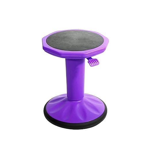 Pearington SitFree Height Adjustable Wobble Stool, Active Flexible Seating Chair for Kids and Adults - School and Office, Purple