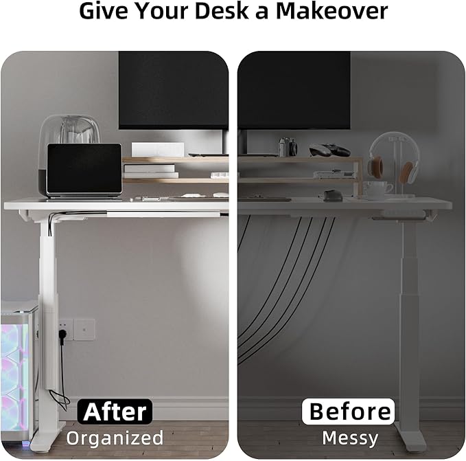 YECAYE 6X15.7 in Under Desk Cable Management,Cable Management Under Desk,Easy Install Self-Adhesive Cable Organizer,Cable Management,No Screw Cable Management Kit for Home & Office,Child & Pet Proof