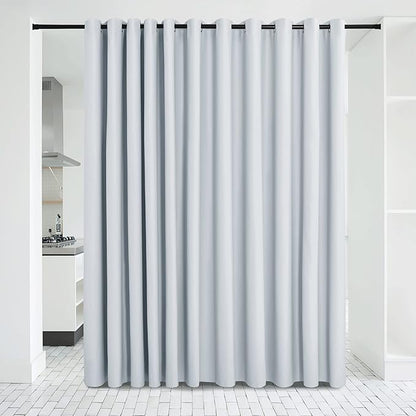 NICETOWN Verical Blinds for Living Room Bedroom Dining Sunroom Basement Wall Divider, Room Dividers Space Screens Partitions, Extra Large Blackout Curtain (1 Pack, 20ft Wide x 8ft Long, Cloud Grey)