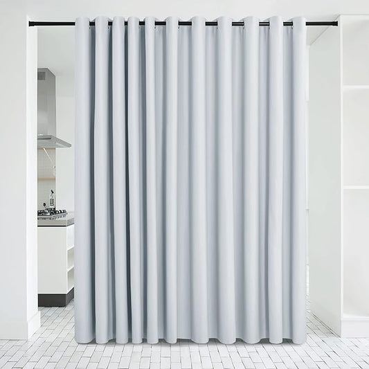 NICETOWN Verical Blinds for Living Room Bedroom Dining Sunroom Basement Wall Divider, Room Dividers Space Screens Partitions, Extra Large Blackout Curtain (1 Pack, 20ft Wide x 8ft Long, Cloud Grey)