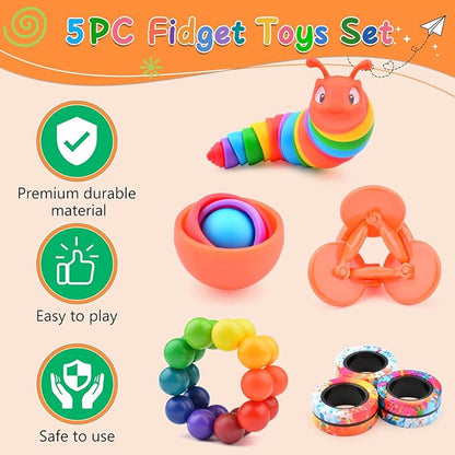 Fidget Toys for Kids 8-12 Pack, Sensory Toys Set Christmas Stocking Stuffers for Adults Teen Autism, Fidget Spinner, Sensory Ball Desk Toy Stress Relief Toys for ADHD Toddler