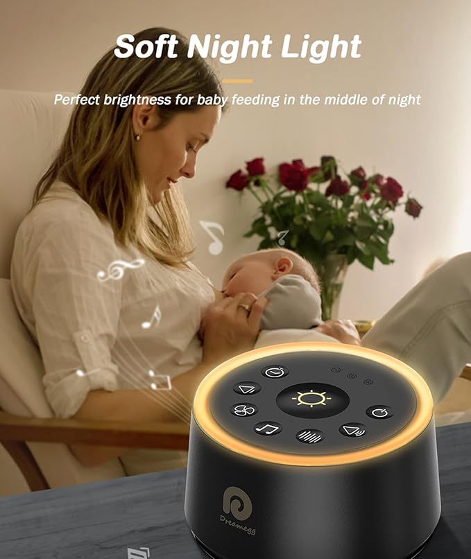 Dreamegg White Noise Machine - Sound Machine for Adult Baby Kid, Noise Machine for Sleeping with 24 Calming Sound, Ambient Nightlight, Continuous or Timer, Loud Sleep Machine for Home Nursery Office