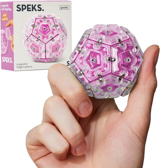 Speks Geode Sphere Magnetic Fidget Toy for Adults & Teens 14+ | Sensory Gadget for Stress Relief and Anxiety, Office Desk Toy Present, Christmas Gift, Holiday Stocking Stuffer | Rose, 12-Piece Set