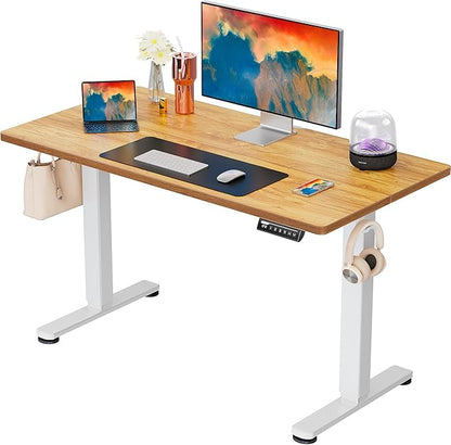 ErGear Electric Standing Desk, 44 x 24 Inches Height Adjustable Stand up Desk, Sit Stand Home Office Desk, with Two-Piece Desktop ((Light Vintage Brown)