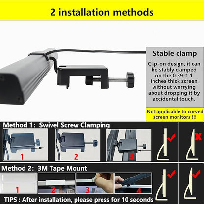 Monitor Light Bar, USB Powered Monitor Lamp for Eye Caring, 25 Lighting Modes, Computer Monitor Desk Lamp, Space Saving LED Screen Light Bar for Desk/Office/Home/Game