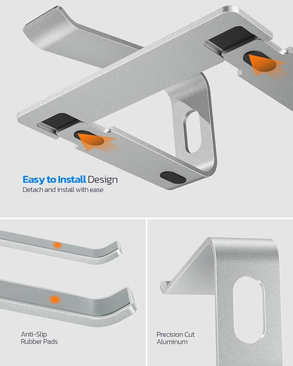 Nulaxy Laptop Stand, Ergonomic Aluminum Laptop Computer Stand, Detachable Laptop Riser Notebook Holder Stand Compatible with MacBook Air Pro, Dell XPS, HP, Lenovo More 10-15.6” Laptops