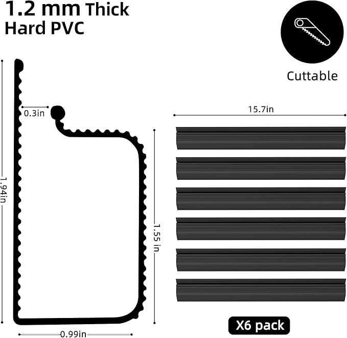 YECAYE 6X15.7in Under Desk Cable Management,Cable Management Under Desk,Easy Install Self-Adhesive Cable Organizer, Cable Management, Cable Management Kit for Home & Office,Child & Pet Proof,Black