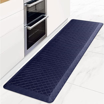 HappyTrends Kitchen Runner Rugs Anti-Fatigue mats - 4/5 Inch Thick Non Slip Waterproof Ergonomic Comfort Mat for Kitchen, Floor Home, Office, Sink, Laundry (17.3"x 60",Blue)