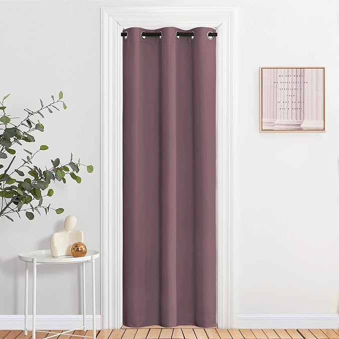 NICETOWN Room Darkening Curtains 84 inches Length for Living Room - Solid Thermal Insulated Grommet Light Blocking Vertical Drapes Window Treatments for Bedroom (Dry Rose, W37 x L84, 2 Panels)