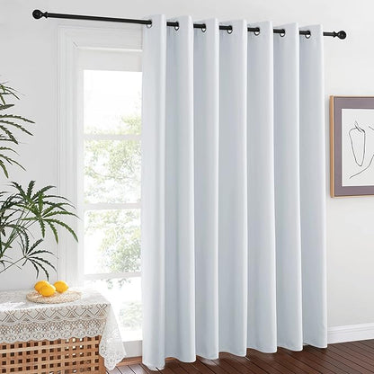 NICETOWN Ceiling Curtains, Room Divider Curtain Screen Partition, Vertical Blind for Sling Door, Blackout Window Curtain, Privacy Blind for Patio (Cloud Grey, Single Panel, 8.3ft Wide x 11ft Long)